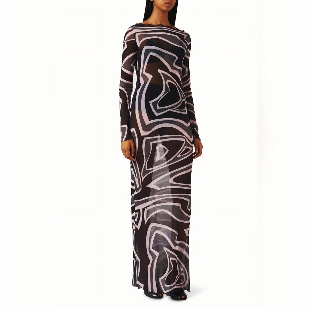 Pucci Labirinto-print long-sleeve maxi dress
